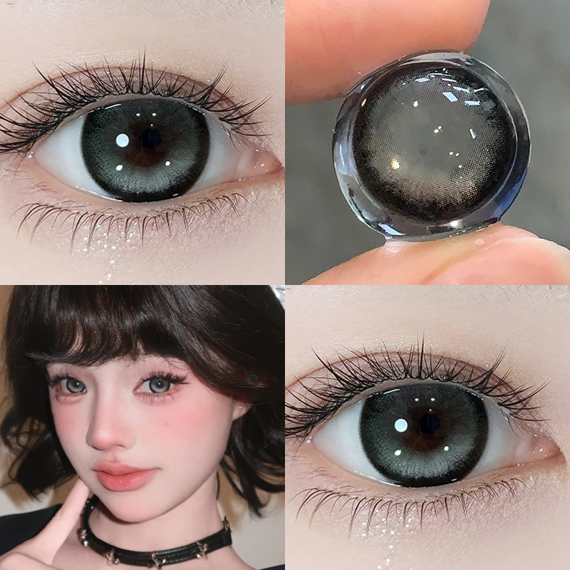 MILL CREEK 2pcs New Colored Contact Lenses for Eye Anime Eye With Degree Black Contacts Lenses Halloween Pupils Makeup Contact MILL CREEK 2pcs New Colored Contact Lenses for Eye Anime Eye With Degree Black Contacts Lenses Halloween Pupils Makeup Contact