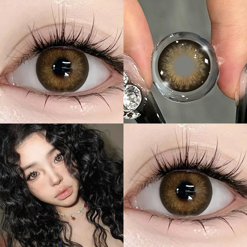 MILL CREEK 2pcs New Colored Contact Lenses for Eye Anime Eye With Degree Black Contacts Lenses Halloween Pupils Makeup Contact