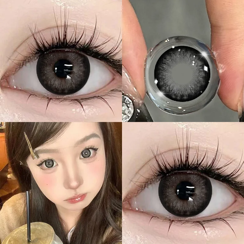 MILL CREEK 2pcs New Colored Contact Lenses for Eye Anime Eye With Degree Black Contacts Lenses Halloween Pupils Makeup Contact MILL CREEK 2pcs New Colored Contact Lenses for Eye Anime Eye With Degree Black Contacts Lenses Halloween Pupils Makeup Contact