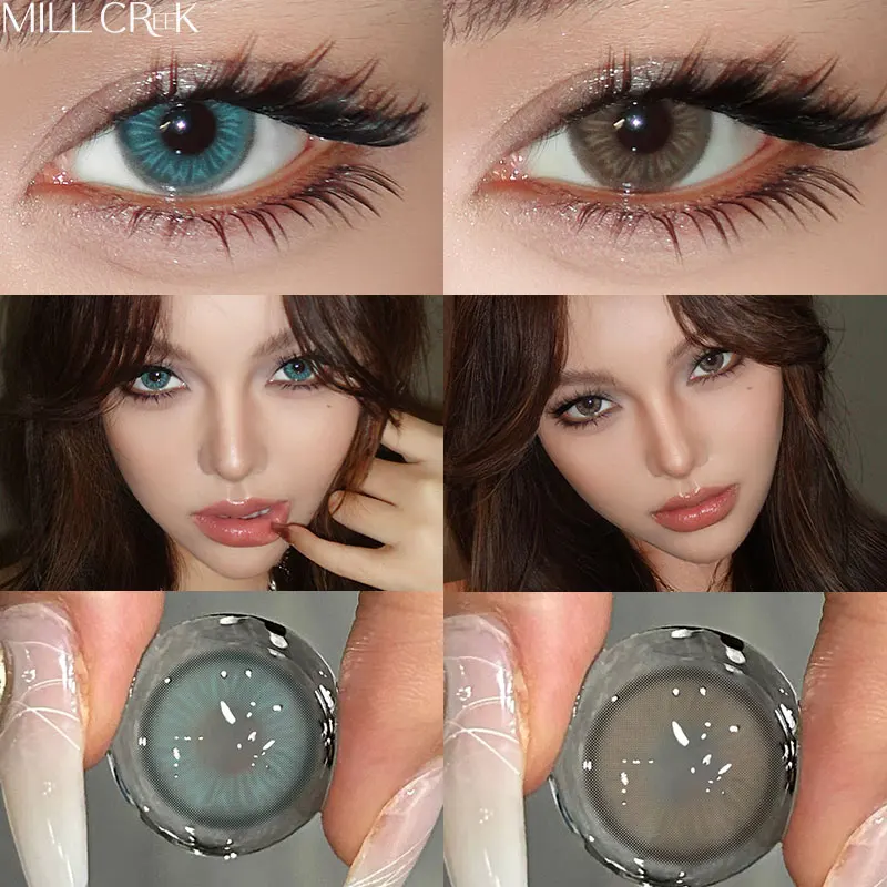 MILL CREEK 2pcs New Colored Contact Lenses for Eye Anime Eye With Degree Black Contacts Lenses Halloween Pupils Makeup Contact MILL CREEK 2pcs New Colored Contact Lenses for Eye Anime Eye With Degree Black Contacts Lenses Halloween Pupils Makeup Contact