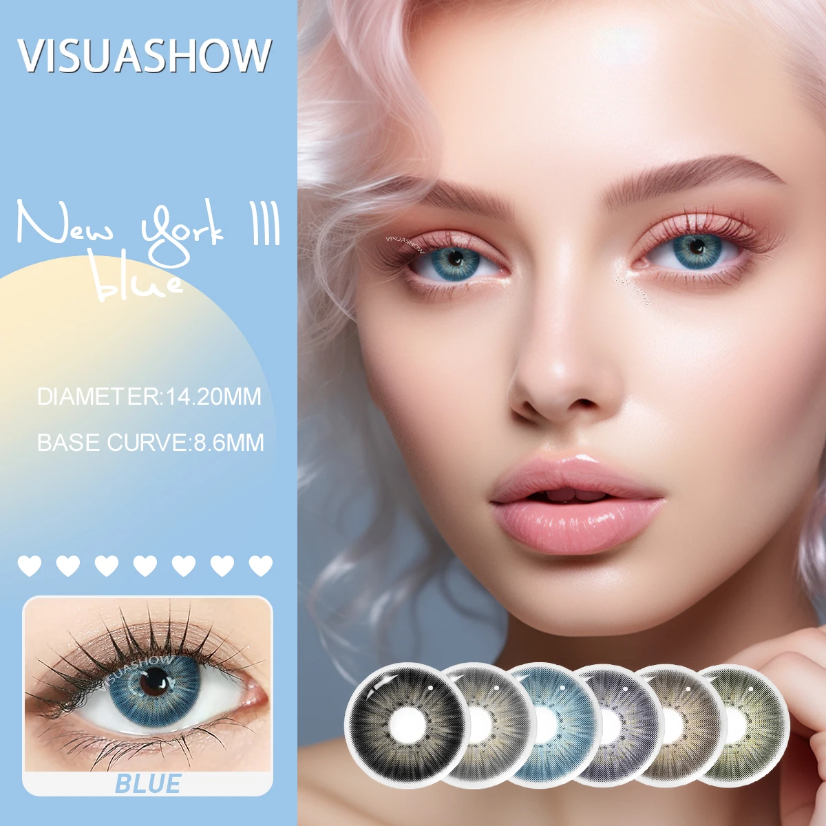VISUASHOW Meta Series Myopia Contact Lenses -1.00 to -8.00 Natural Color Lens Eyes 2pcs Yearly colored Color Contacts For Beauty