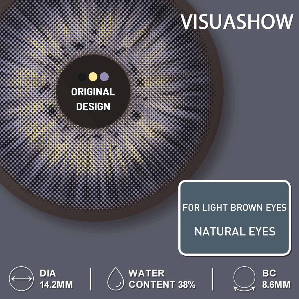 VISUASHOW Meta Series Myopia Contact Lenses -1.00 to -8.00 Natural Color Lens Eyes 2pcs Yearly colored Color Contacts For Beauty