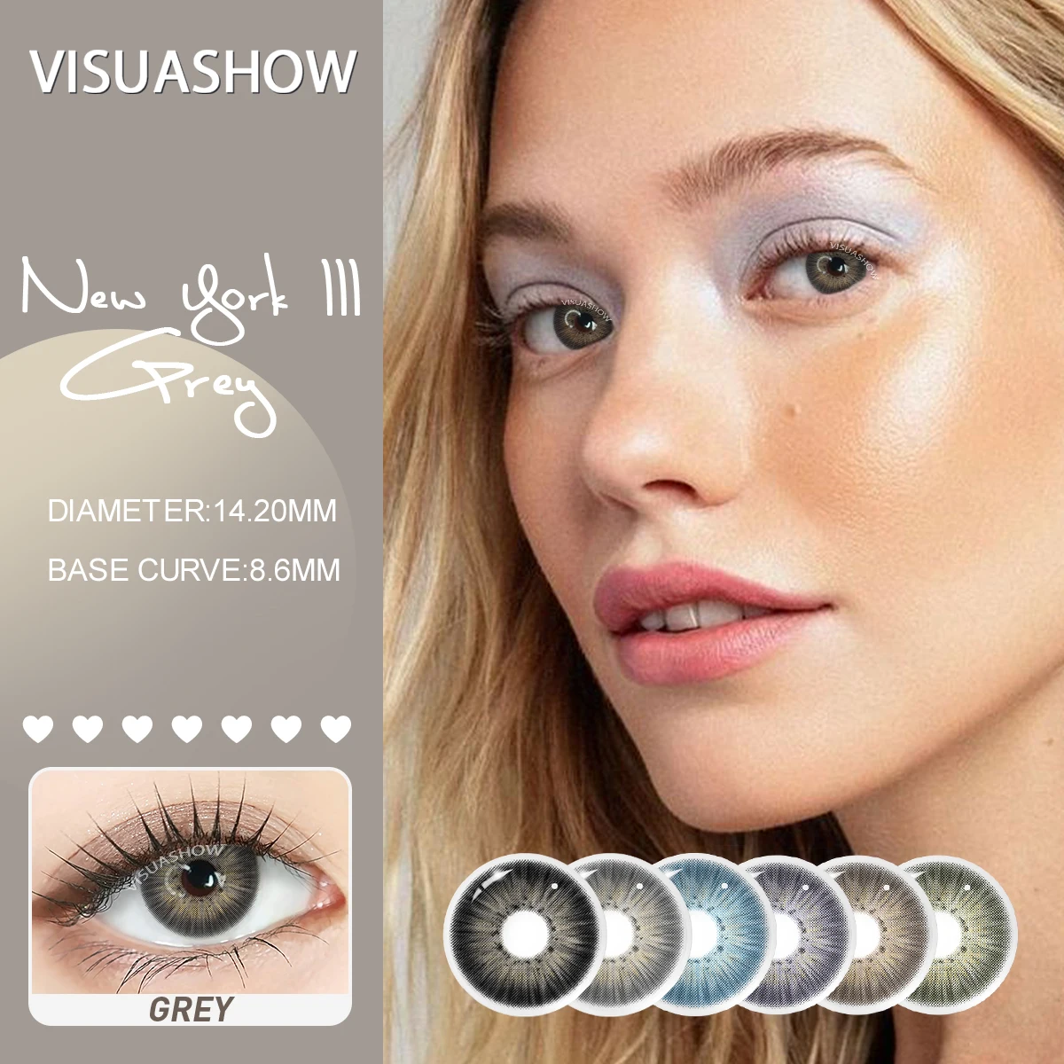 VISUASHOW Meta Series Myopia Contact Lenses -1.00 to -8.00 Natural Color Lens Eyes 2pcs Yearly colored Color Contacts For Beauty
