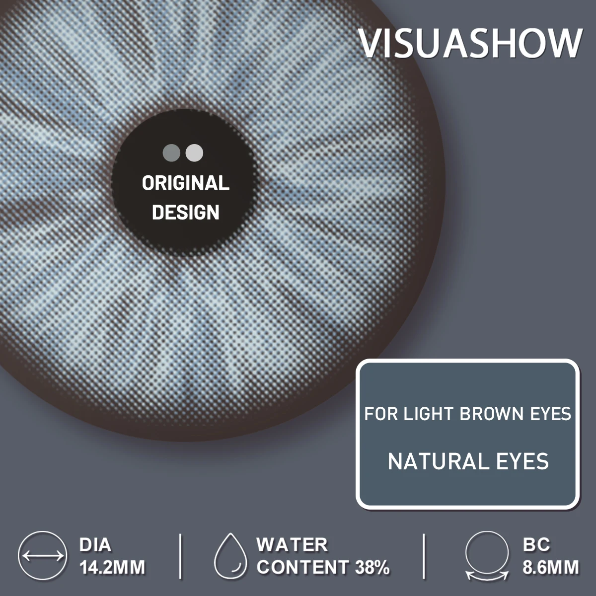 VISUASHOW Meta Series Myopia Contact Lenses -1.00 to -8.00 Natural Color Lens Eyes 2pcs Yearly colored Color Contacts For Beauty