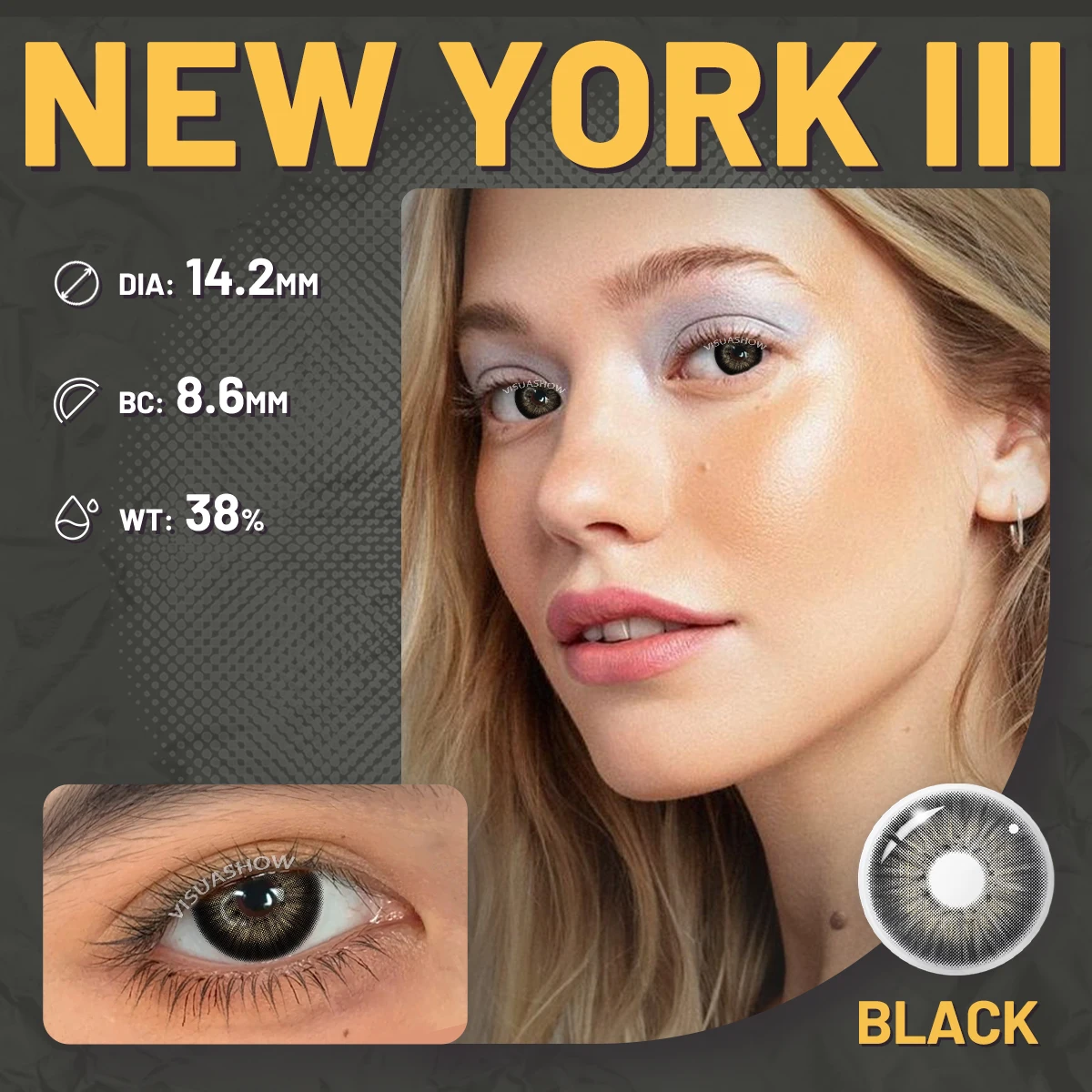 VISUASHOW Meta Series Myopia Contact Lenses -1.00 to -8.00 Natural Color Lens Eyes 2pcs Yearly colored Color Contacts For Beauty