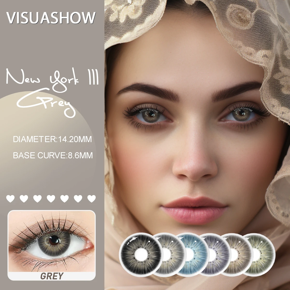 VISUASHOW Meta Series Myopia Contact Lenses -1.00 to -8.00 Natural Color Lens Eyes 2pcs Yearly colored Color Contacts For Beauty