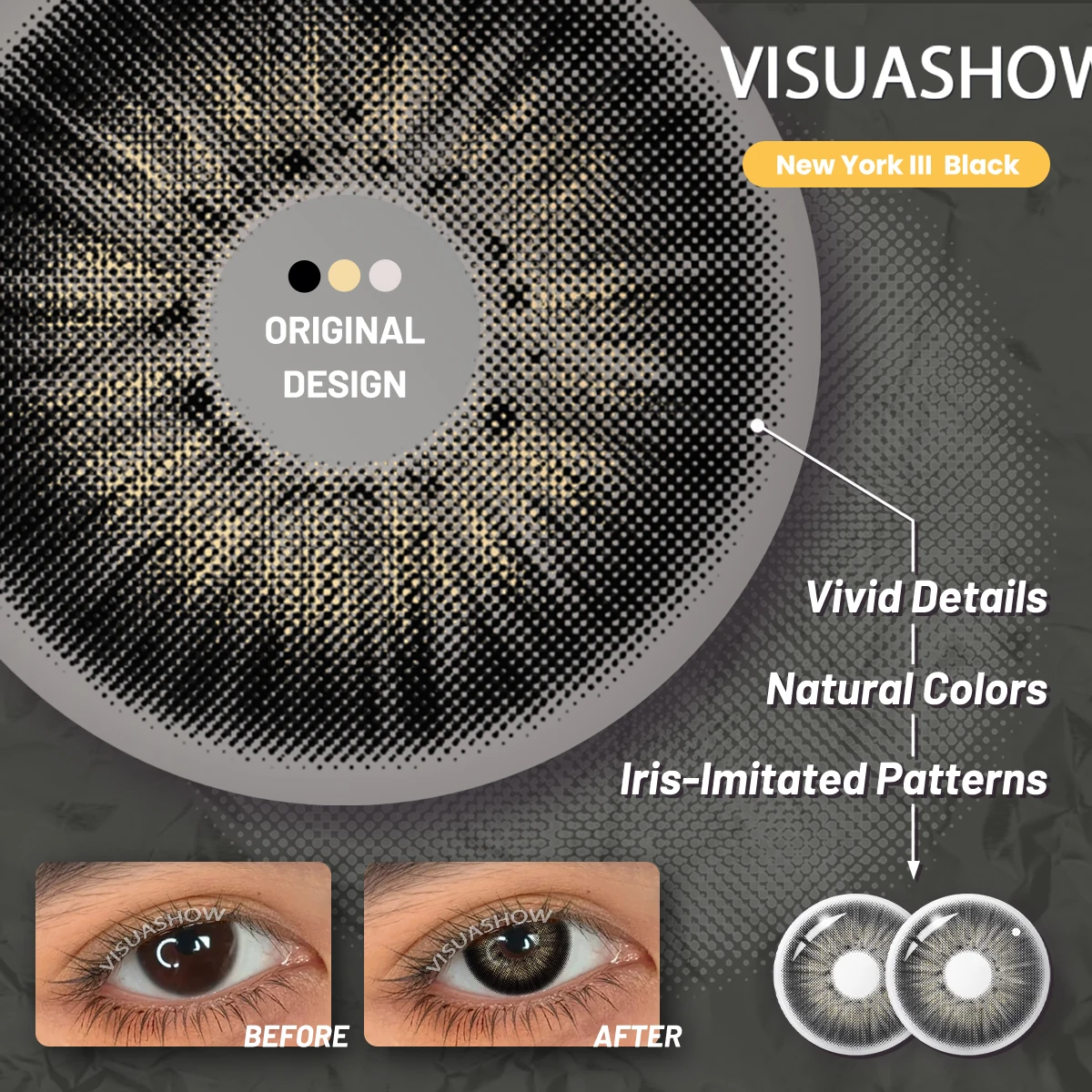 VISUASHOW Meta Series Myopia Contact Lenses -1.00 to -8.00 Natural Color Lens Eyes 2pcs Yearly colored Color Contacts For Beauty