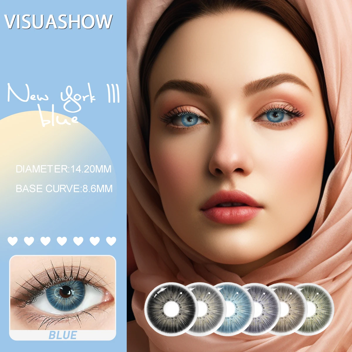 VISUASHOW Meta Series Myopia Contact Lenses -1.00 to -8.00 Natural Color Lens Eyes 2pcs Yearly colored Color Contacts For Beauty