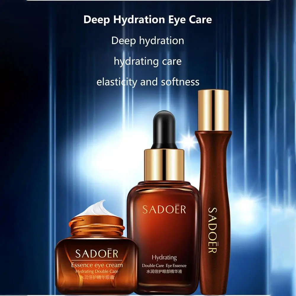 Double Care Essence Eye Set Eyes Repair Cream Eye Cream For Wrinkles Dark Circles Eye Bags Anti Age Firming Hydrating 3pcs