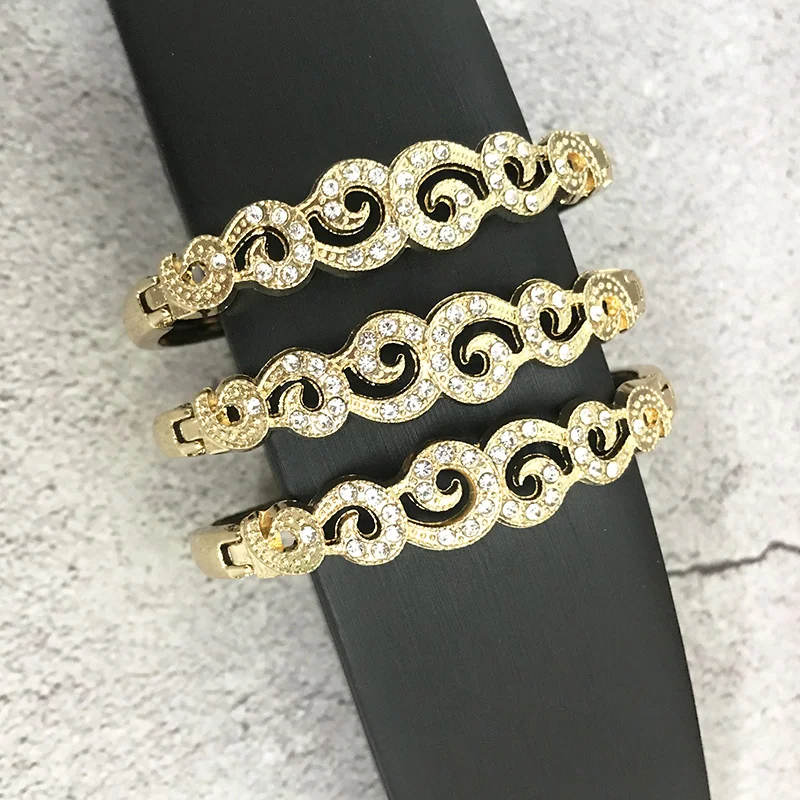 Zinc-alloy jewelry Lady side Open Female bracelet set with Austrian crystal Moroccan jewelry bracelet