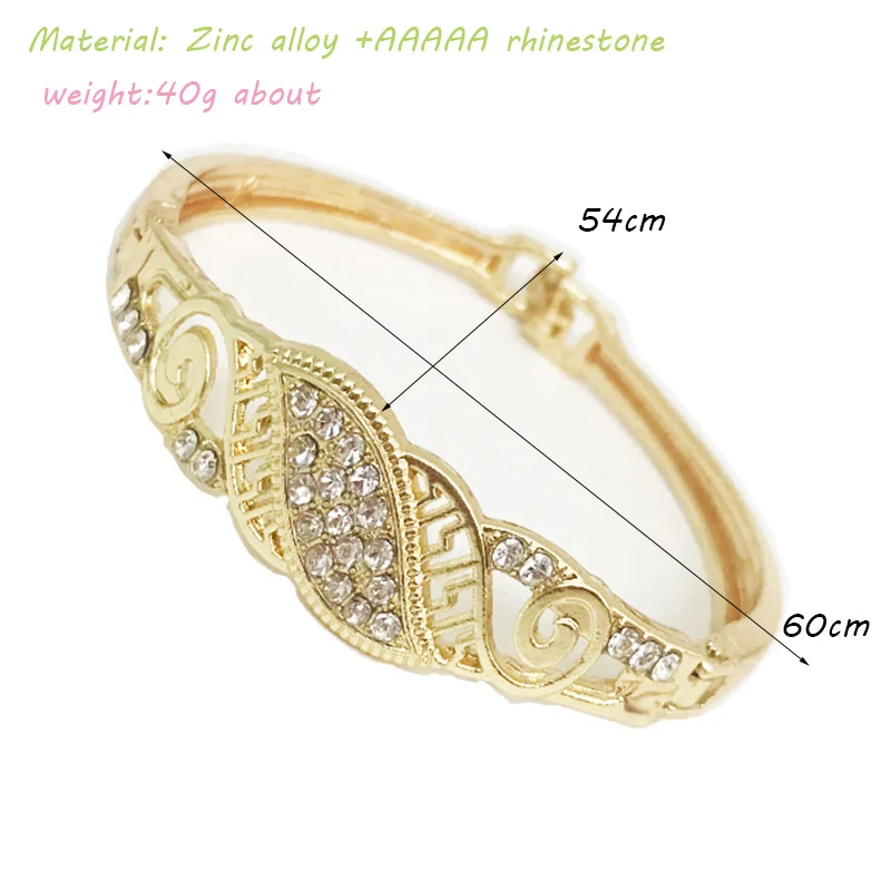 Zinc-alloy jewelry Lady side Open Female bracelet set with Austrian crystal Moroccan jewelry bracelet