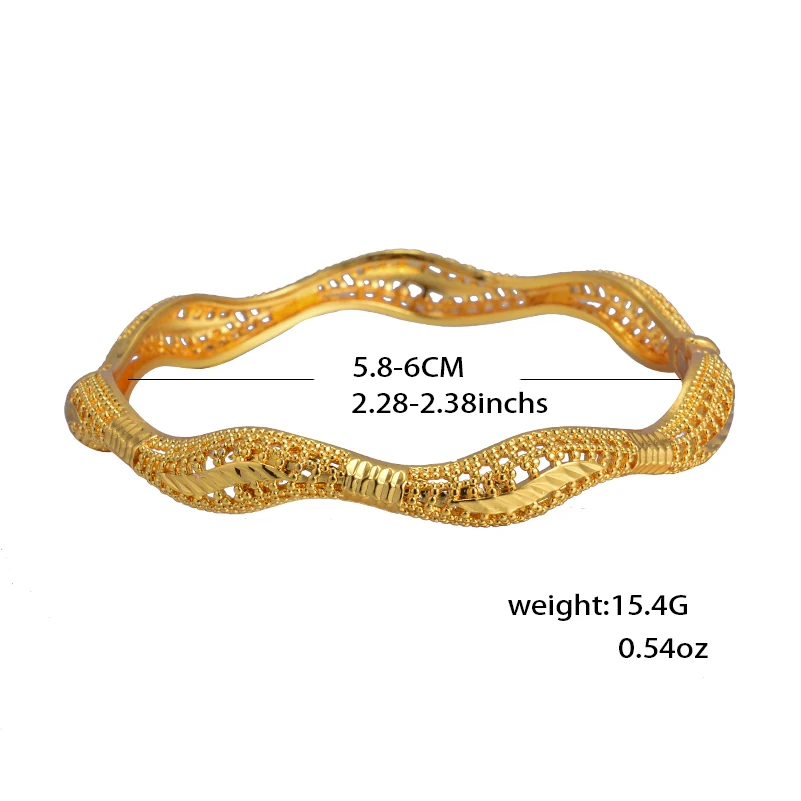 Dubai 24k Gold Color Luxury Bangles for Women Arabic New Anniversary Wedding Party Gifts Original Bracelets
