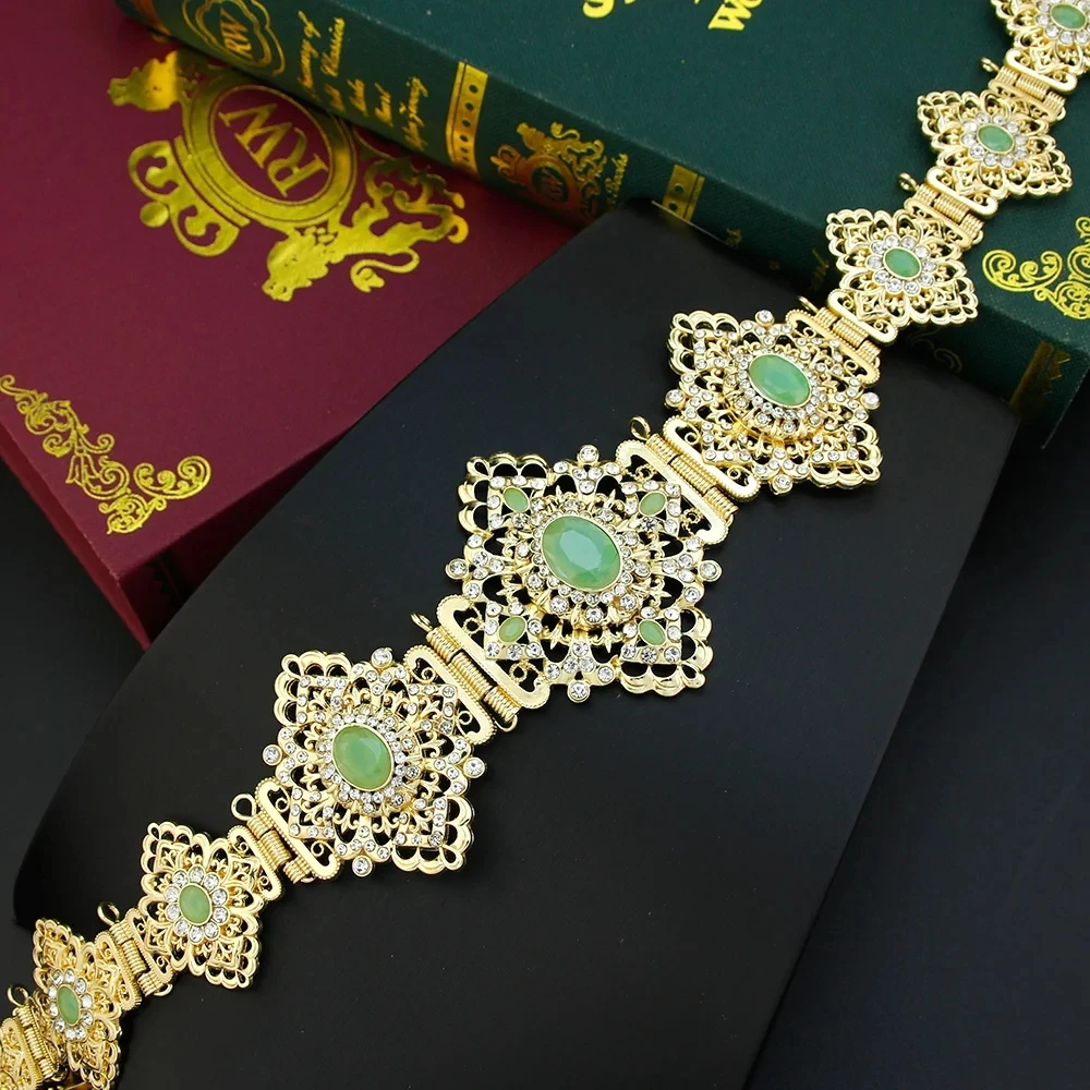 Sunspicems Chic Arabic Bride Jewelry Sets For Women Gold Color Crystal Morocco Belt Necklace Caftan Brooch Earring Muslim Sets Sunspicems Chic Arabic Bride Jewelry Sets For Women Gold Color Crystal Morocco Belt Necklace Caftan Brooch Earring Muslim Sets