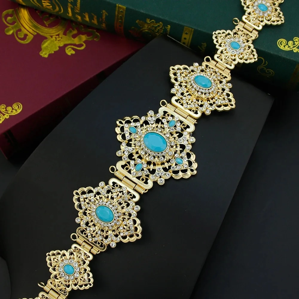 Sunspicems Chic Arabic Bride Jewelry Sets For Women Gold Color Crystal Morocco Belt Necklace Caftan Brooch Earring Muslim Sets Sunspicems Chic Arabic Bride Jewelry Sets For Women Gold Color Crystal Morocco Belt Necklace Caftan Brooch Earring Muslim Sets