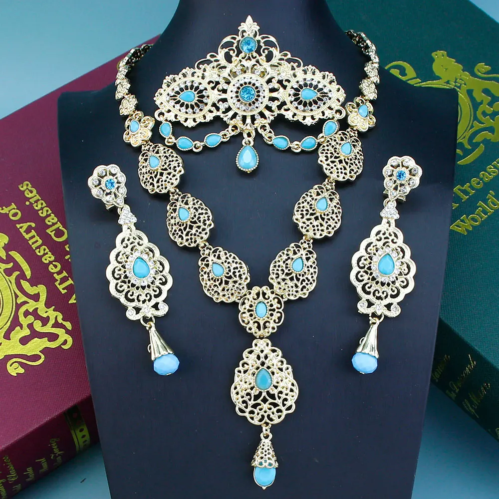 Sunspicems Chic Arabic Bride Jewelry Sets For Women Gold Color Crystal Morocco Belt Necklace Caftan Brooch Earring Muslim Sets Sunspicems Chic Arabic Bride Jewelry Sets For Women Gold Color Crystal Morocco Belt Necklace Caftan Brooch Earring Muslim Sets