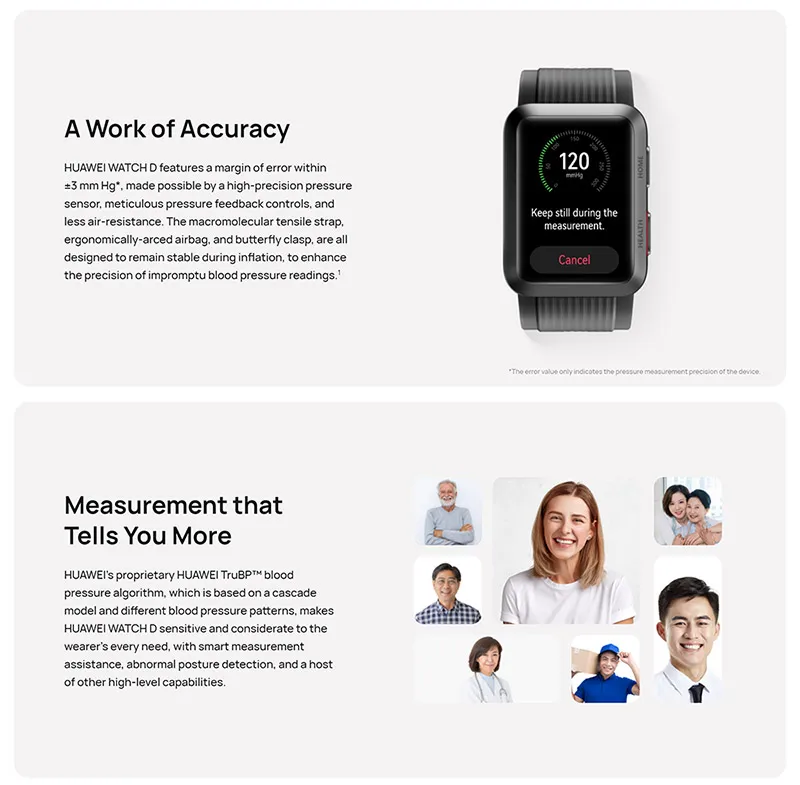 Original Huawei WATCH D Wrist ECG Blood Pressure Recorder Intelligent Blood Pressure Measurement Health Monitor Sport Bracelet Original Huawei WATCH D Wrist ECG Blood Pressure Recorder Intelligent Blood Pressure Measurement Health Monitor Sport Bracelet