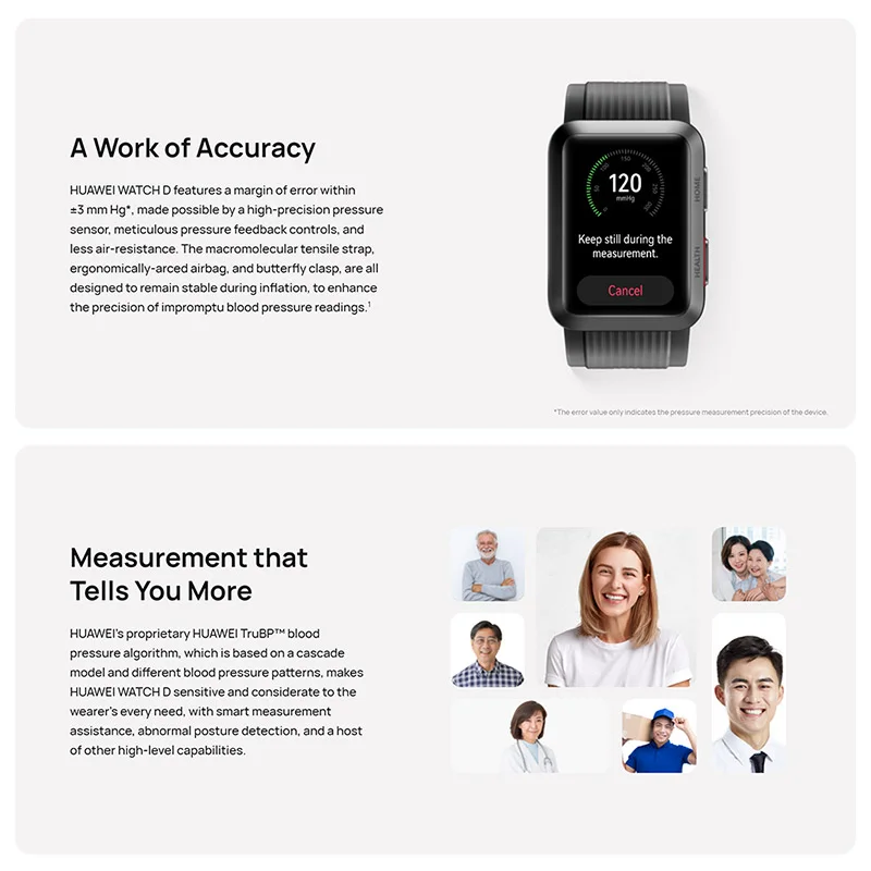 Original Huawei WATCH D Wrist ECG Blood Pressure Recorder Intelligent Blood Pressure Measurement Health Monitor Sport Bracelet