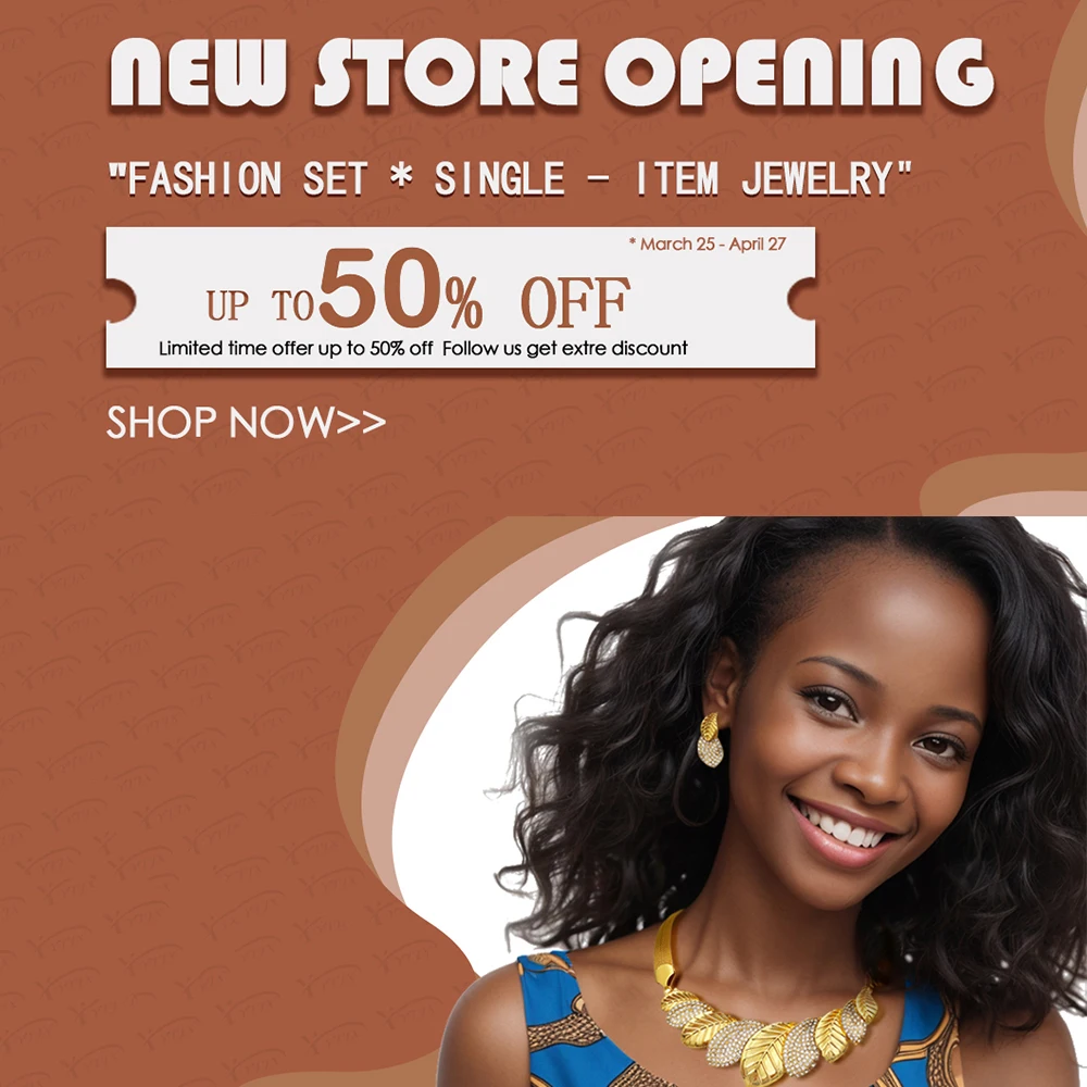 YTJX Wedding Jewelry Set Africal Big Flower Choker Necklace Fine Zircon Bracelet Piercing Earring Ring 18K Gold Plated Jewellery