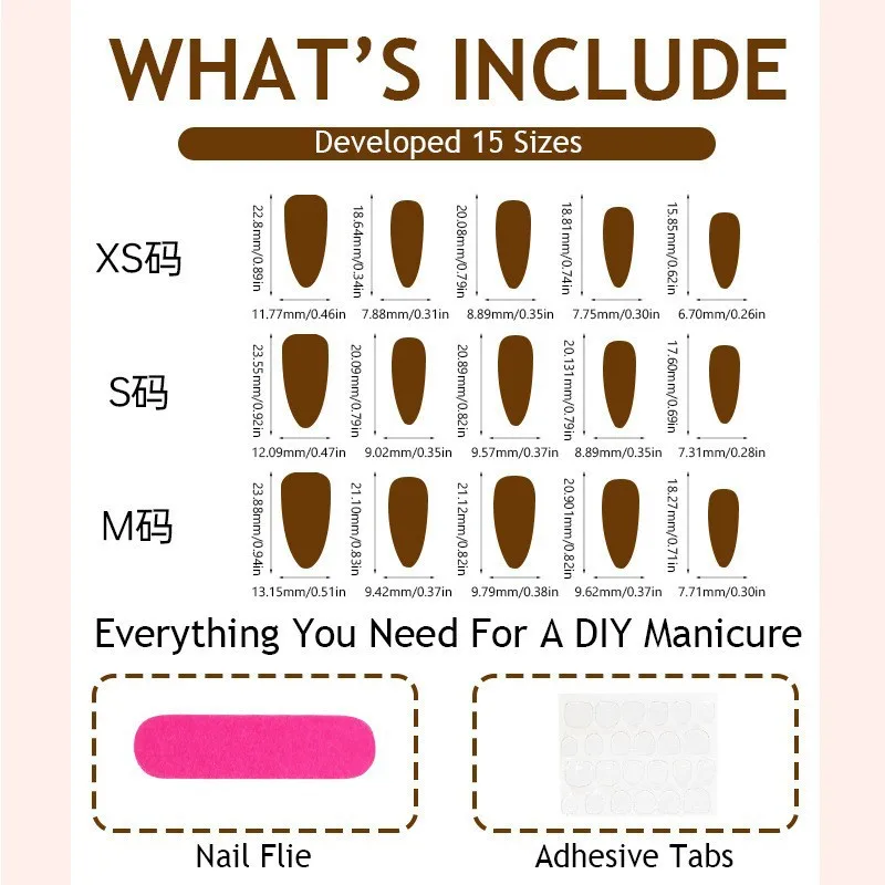 24Pcs Fake Nails Lip Print Gradient Bow French Heart Strawberry Polka Dot Press-On Nails Perfect for Gift To Girls and Friends