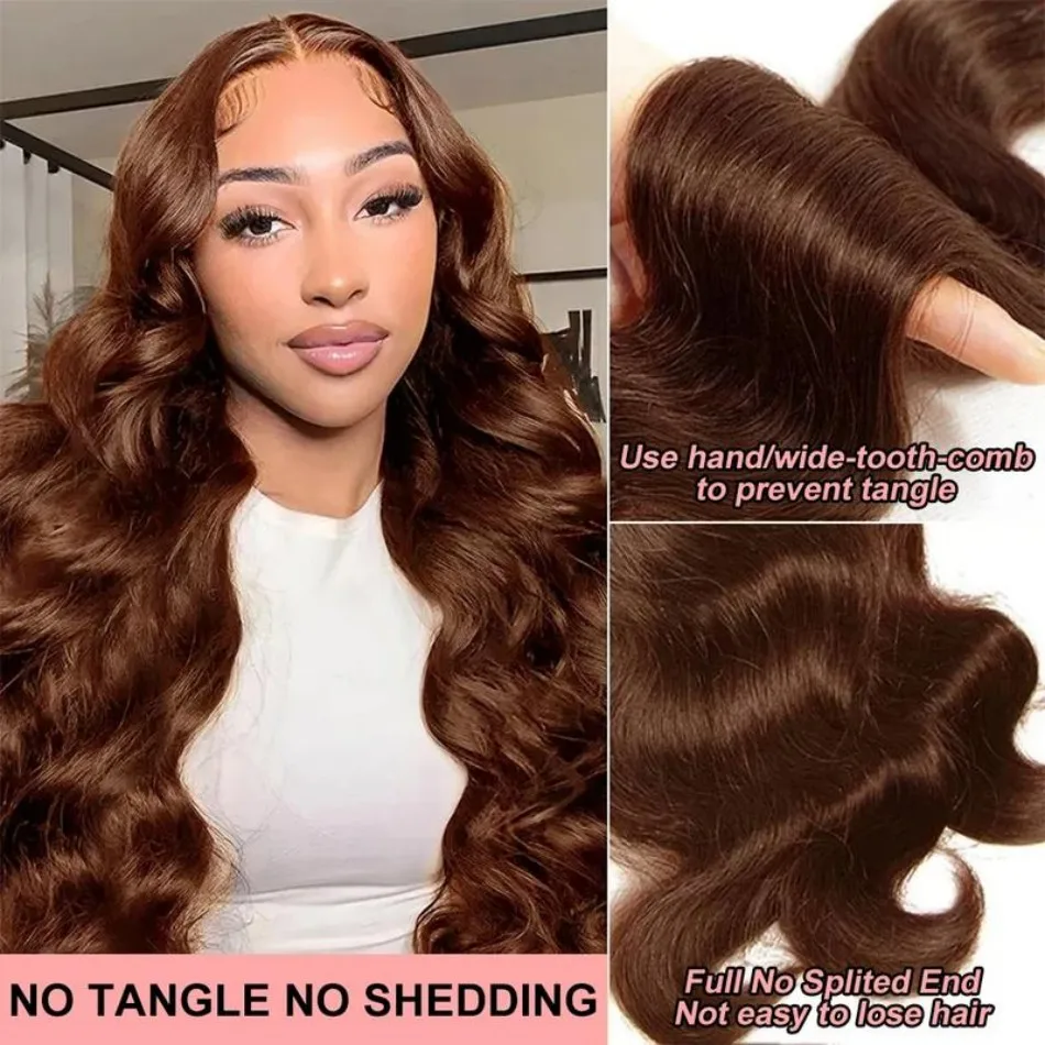 30 36 Inch Chocolate Brown Human Hair Wigs 13X6 Hd Lace Frontal Wig Body Wave Lace Front Wig Pre Plucked Brazilian Wigs Original