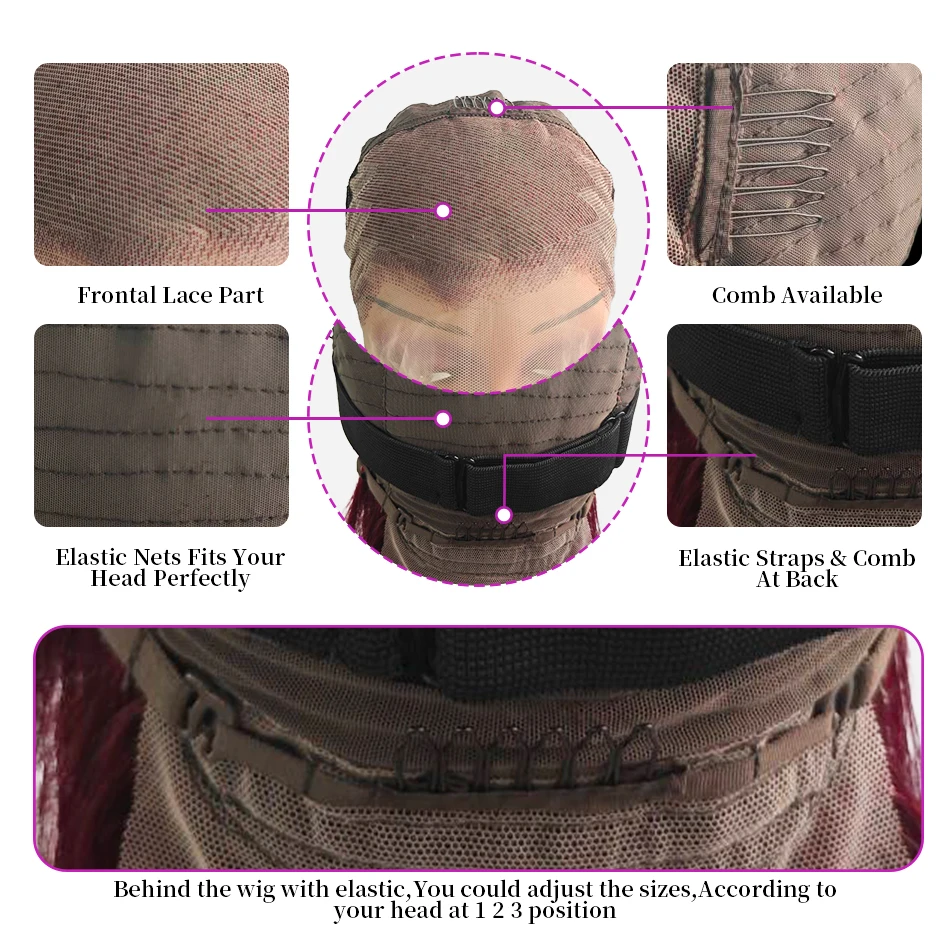 Burgundy 99J Color Short Bob Wigs Loose Wave 13x4 HD Lace Front Wig Body Wave Bob Wigs 100% Human Remy Hair Lace Wigs For Women