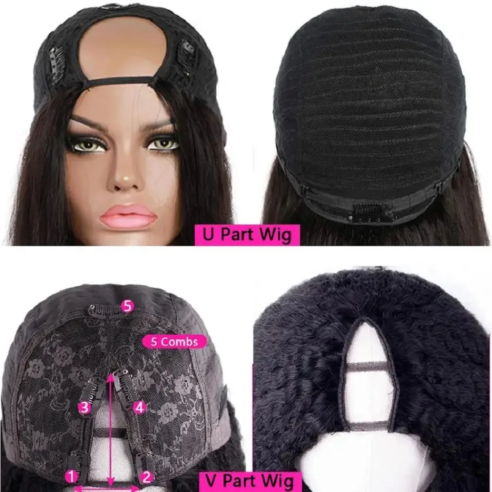 250% Density Body Wave V Part Wig U Part Wig 16-34 Glueless Brazilian Human Hair Fit For All Head Sizes For Beginner Friendly