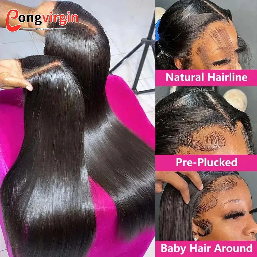 5x5 Glueless Wig Human Hair Ready To Wear Pre-Cut Lace Wear And Go Glueless Wigs Straight Lace Front Human Hair Wig For Women 5x5 Glueless Wig Human Hair Ready To Wear Pre-Cut Lace Wear And Go Glueless Wigs Straight Lace Front Human Hair Wig For Women