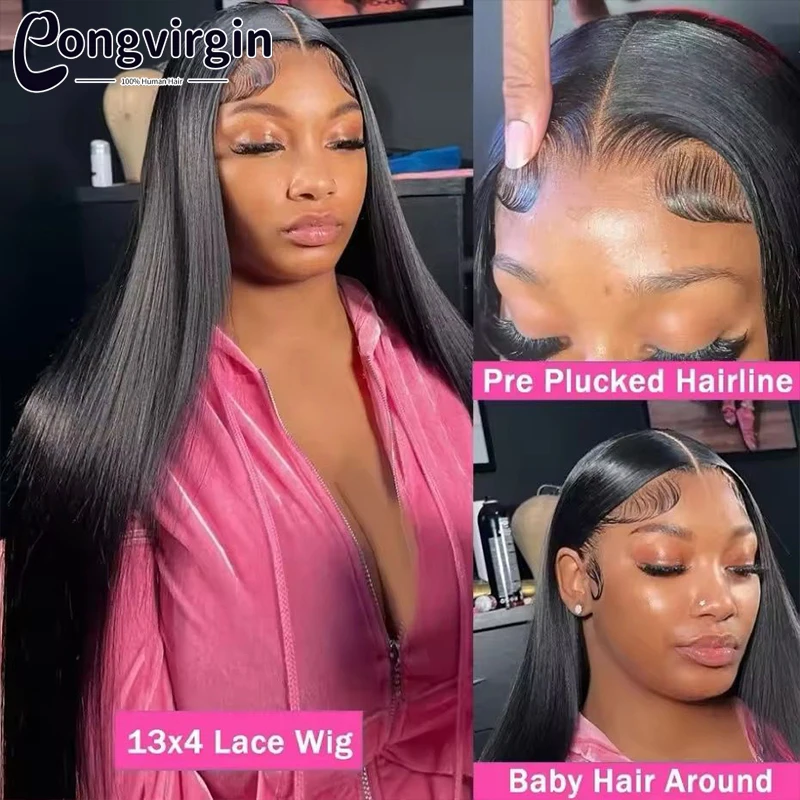 5x5 Glueless Wig Human Hair Ready To Wear Pre-Cut Lace Wear And Go Glueless Wigs Straight Lace Front Human Hair Wig For Women 5x5 Glueless Wig Human Hair Ready To Wear Pre-Cut Lace Wear And Go Glueless Wigs Straight Lace Front Human Hair Wig For Women