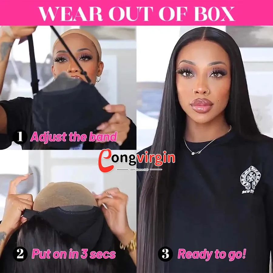 5x5 Glueless Wig Human Hair Ready To Wear Pre-Cut Lace Wear And Go Glueless Wigs Straight Lace Front Human Hair Wig For Women 5x5 Glueless Wig Human Hair Ready To Wear Pre-Cut Lace Wear And Go Glueless Wigs Straight Lace Front Human Hair Wig For Women