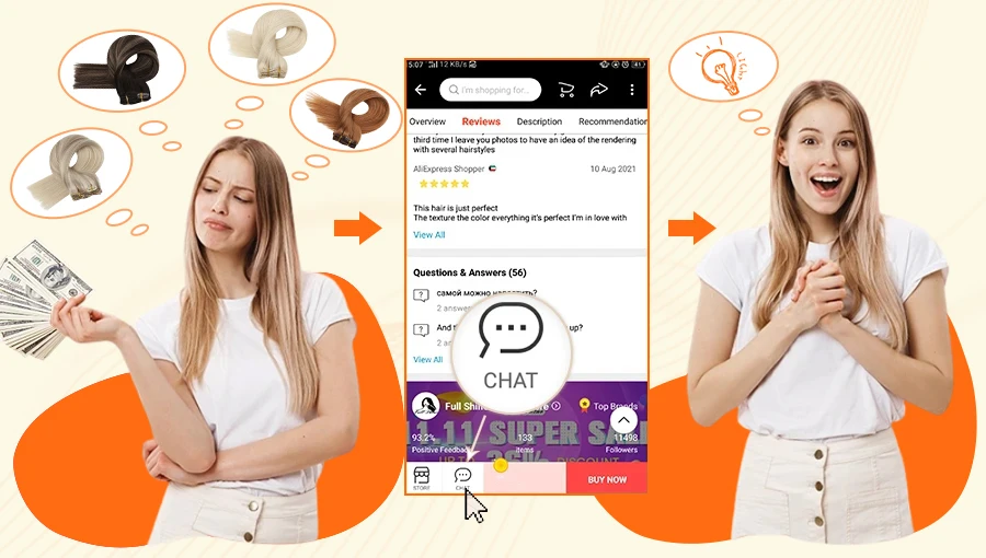 Full Shine Human Hair Extensions Clip in Hair Extensions Human Hair 7PCS 105G Double Weft Hair Extensions Human Hair For Woman