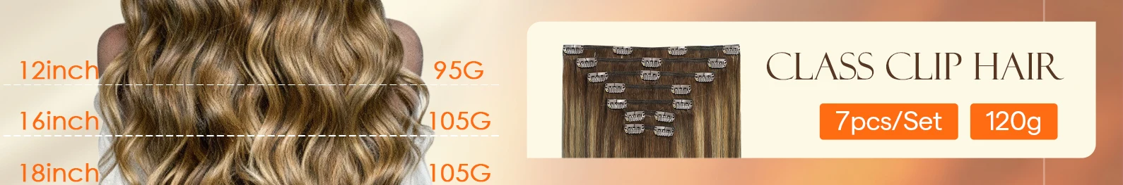 Full Shine Human Hair Extensions Clip in Hair Extensions Human Hair 7PCS 105G Double Weft Hair Extensions Human Hair For Woman