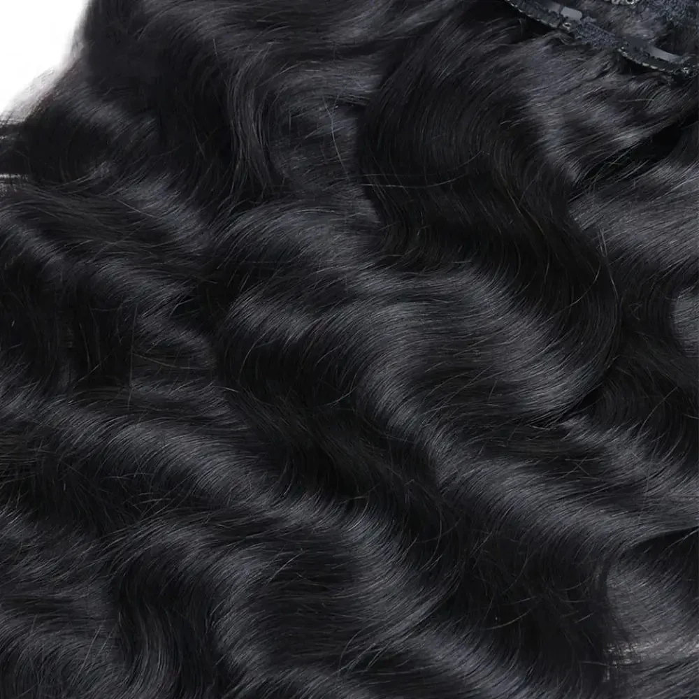 Body Wave Clip In Human Hair Extensions Full Head Brazilian Virgin Hair Clip on Hair Extension for Women 8 Pcs/Set 120Gram Weft