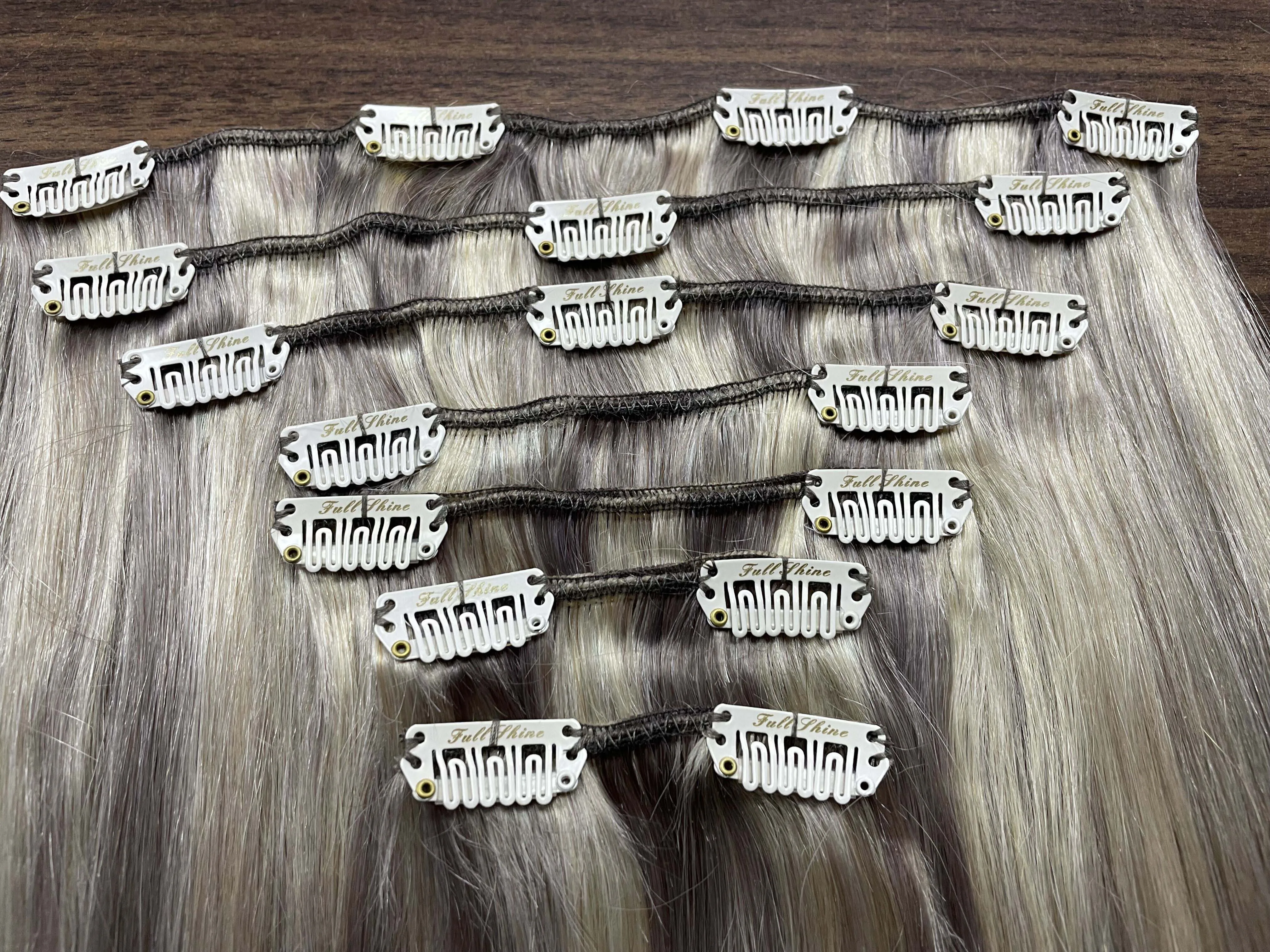 Full Shine 7pcs 120g Clip in Hair Extensions Human Hair Double Weft Remy Extension Hair For Woman Full Shine 7pcs 120g Clip in Hair Extensions Human Hair Double Weft Remy Extension Hair For Woman