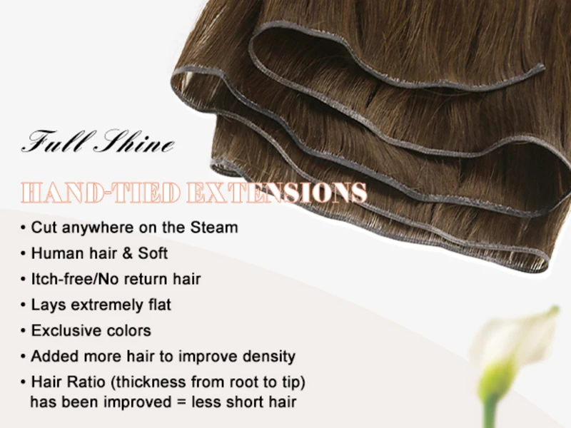[NEW] Full Shine Genius Weft Hair Extensions 100% Remy Human Hair for Women Natural Invisble Hair Extensions Human Hair Bundles
