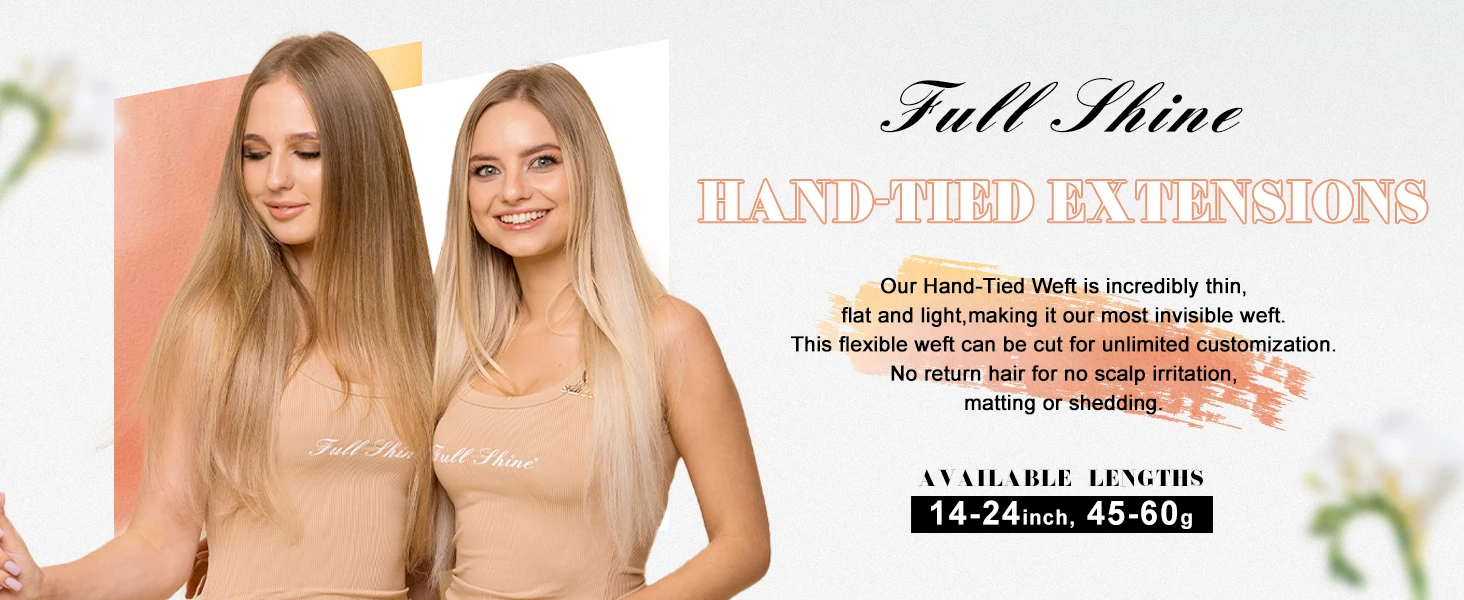 [NEW] Full Shine Genius Weft Hair Extensions 100% Remy Human Hair for Women Natural Invisble Hair Extensions Human Hair Bundles