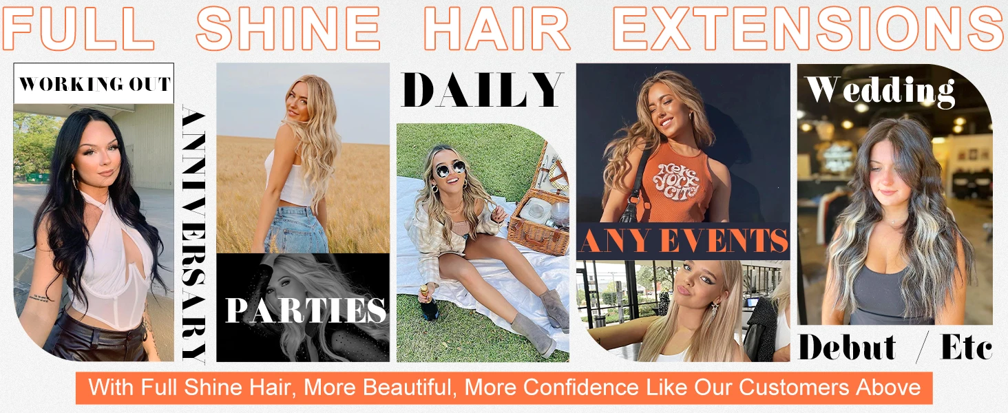 [NEW] Full Shine Genius Weft Hair Extensions 100% Remy Human Hair for Women Natural Invisble Hair Extensions Human Hair Bundles