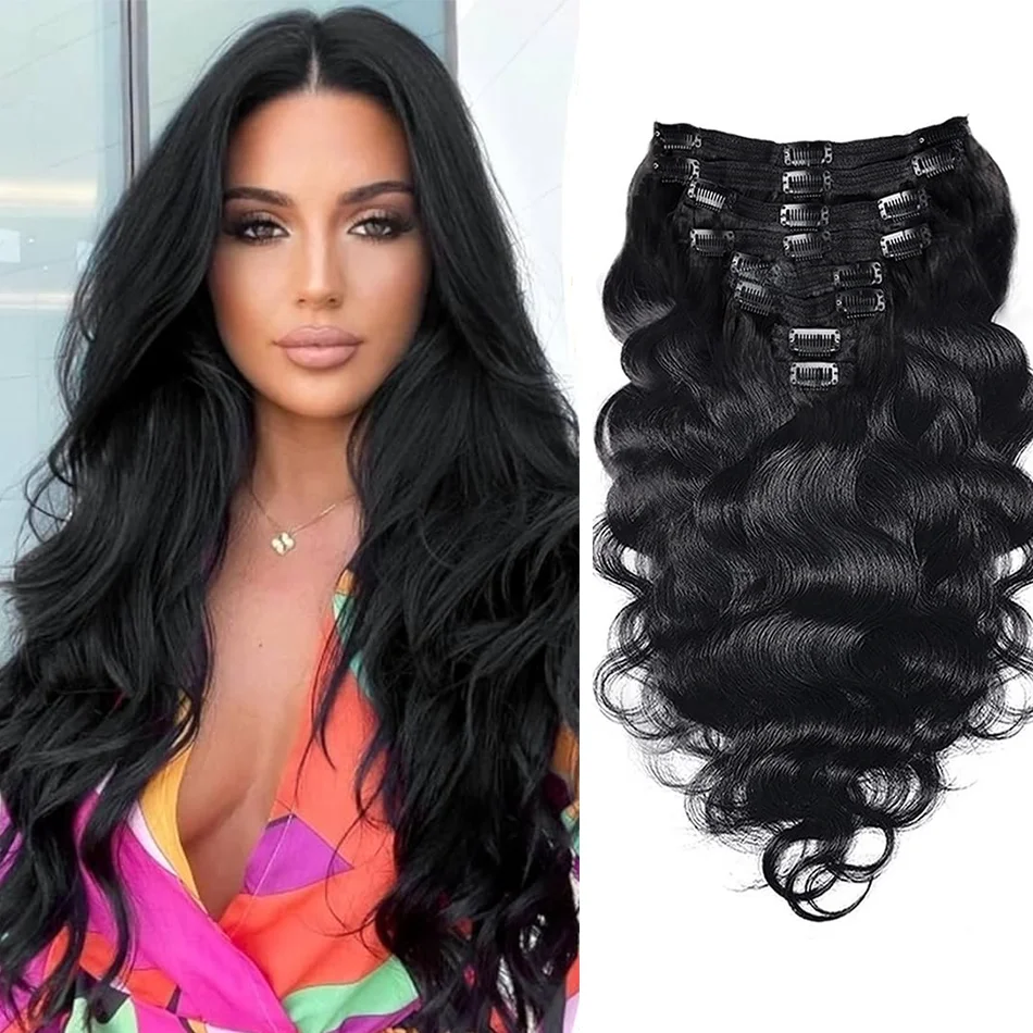 Body Wave Clip in Hair Extensions Real Human Hair Clip ins 100% Brazilian Hair Seamless Clip in Hair For Women 120 Gram Body Wave Clip in Hair Extensions Real Human Hair Clip ins 100% Brazilian Hair Seamless Clip in Hair For Women 120 Gram
