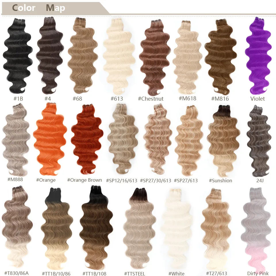 Magicae 200g/Pc Chocolate Ombre Brown Orange Blond 27/613 Grey High Temperature Synthetic Hair Extension 30Inch Body Wave Bundle