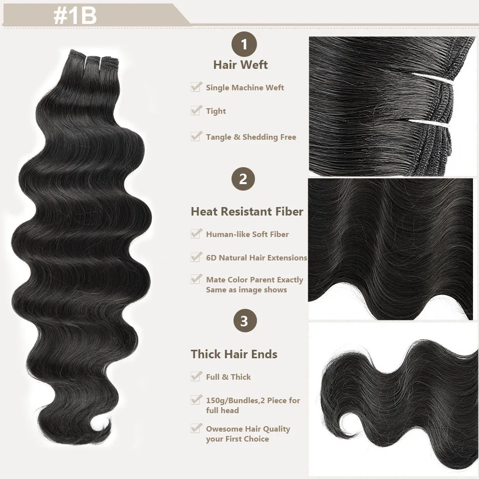 Magicae 200g/Pc Chocolate Ombre Brown Orange Blond 27/613 Grey High Temperature Synthetic Hair Extension 30Inch Body Wave Bundle