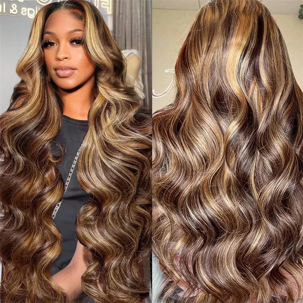 Body Wave Highlight Human Hair Bundles Brazilian 30inch Brazilian 100% Human Hair Weave 1/3 Bundles For Women 4/27 Ombre Colored