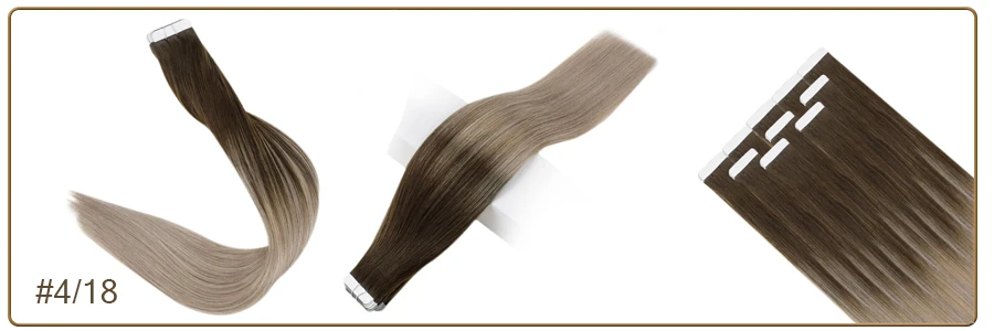 Full Shine Natural Hair Tape in Extensions 100% Remy Human Hair Ombre 40pcs 100g Balayage Seamless Blonde Glue On Hair For Woman