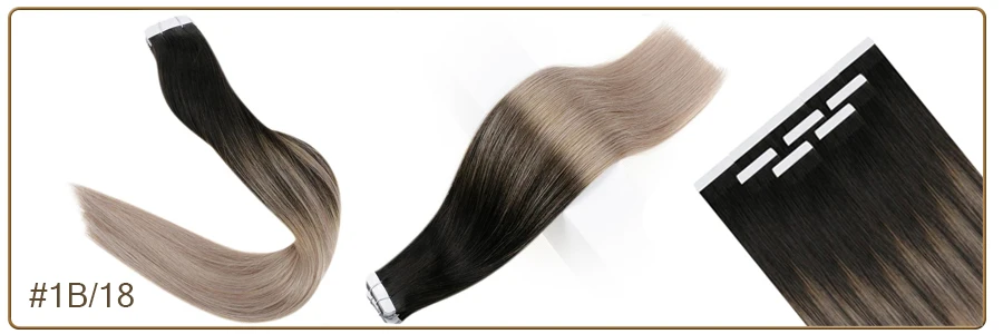 Full Shine Natural Hair Tape in Extensions 100% Remy Human Hair Ombre 40pcs 100g Balayage Seamless Blonde Glue On Hair For Woman