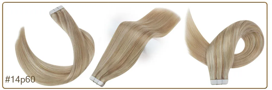 Full Shine Natural Hair Tape in Extensions 100% Remy Human Hair Ombre 40pcs 100g Balayage Seamless Blonde Glue On Hair For Woman