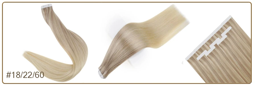 Full Shine Natural Hair Tape in Extensions 100% Remy Human Hair Ombre 40pcs 100g Balayage Seamless Blonde Glue On Hair For Woman