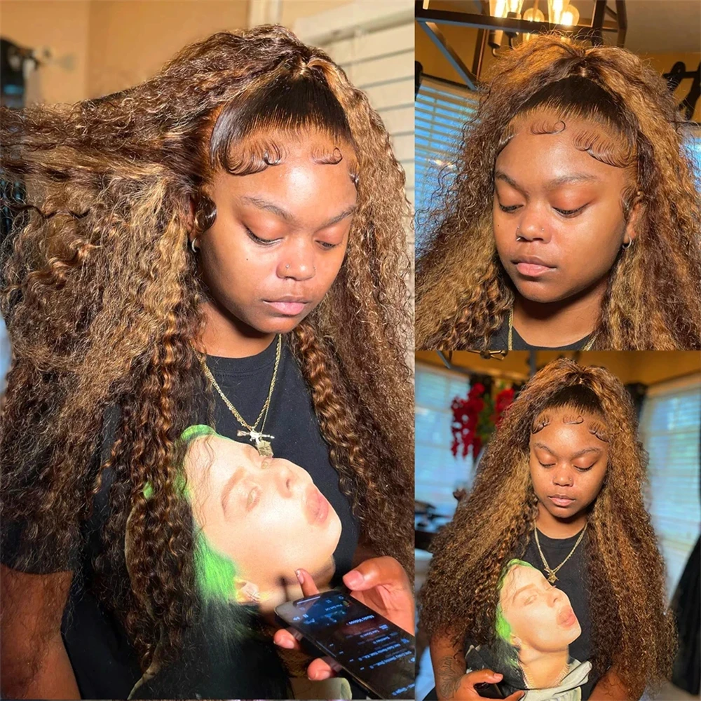 4/27 Color Deep Wave Human Hair Bundles 100% Raw Human Hair Highlight Hair Weaving 1/3/4 Bundles Deals For Women Hair Extensions