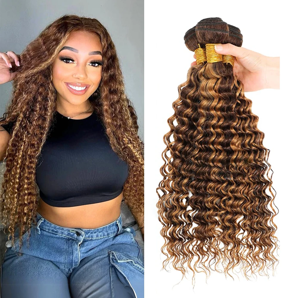 4/27 Color Deep Wave Human Hair Bundles 100% Raw Human Hair Highlight Hair Weaving 1/3/4 Bundles Deals For Women Hair Extensions 4/27 Color Deep Wave Human Hair Bundles 100% Raw Human Hair Highlight Hair Weaving 1/3/4 Bundles Deals For Women Hair Extensions
