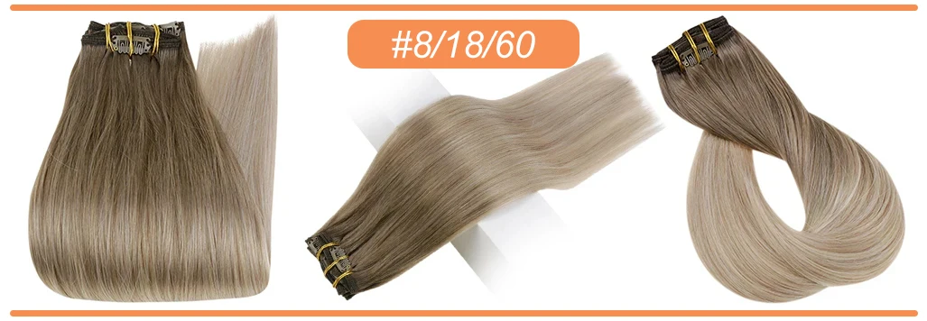 Full Shine Human Hair Extensions Clip in Hair Extensions Remy Hair 7PCS 105g Double Weft Hair Extensions Human Hair For Woman