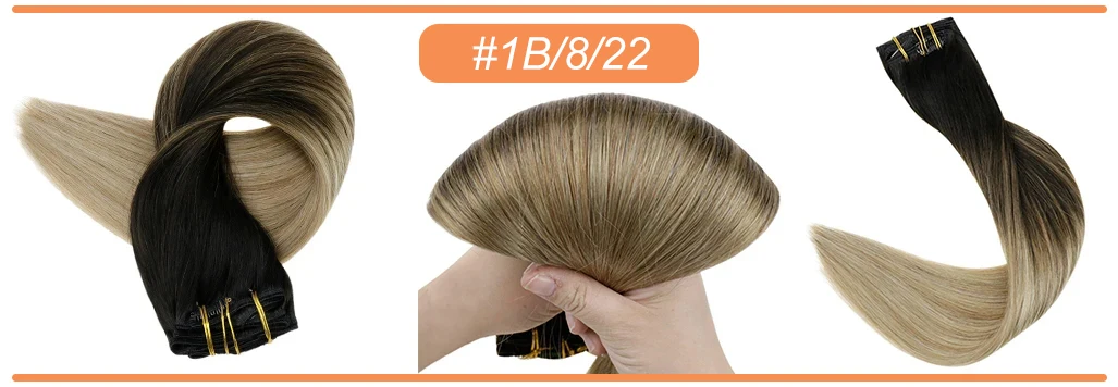 Full Shine Human Hair Extensions Clip in Hair Extensions Remy Hair 7PCS 105g Double Weft Hair Extensions Human Hair For Woman