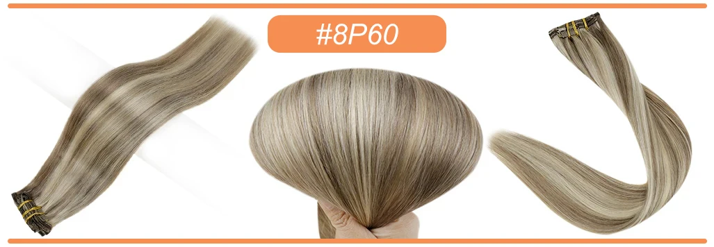 Full Shine Human Hair Extensions Clip in Hair Extensions Remy Hair 7PCS 105g Double Weft Hair Extensions Human Hair For Woman