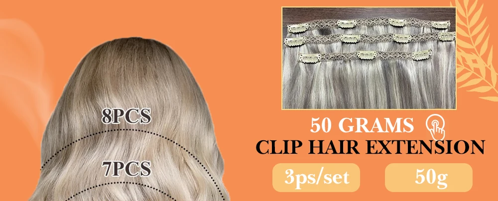 Full Shine Human Hair Extensions Clip in Hair Extensions Remy Hair 7PCS 105g Double Weft Hair Extensions Human Hair For Woman